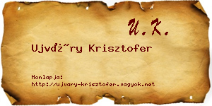 Ujváry Krisztofer névjegykártya